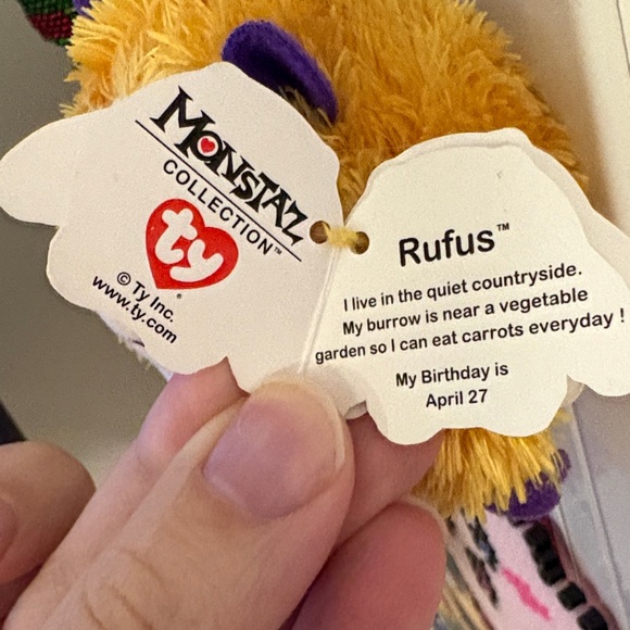 Ty Plush Monstaz Rufus Keychain - Picture 3 of 6